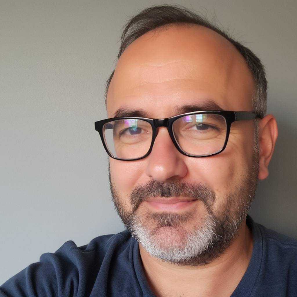 Portrait of a smiling man with glasses and a grey beard